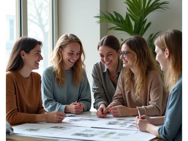 Teamet på Hekk Decor i et lyst, skandinavisk designet studio